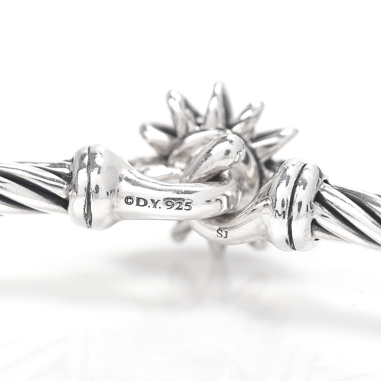 David Yurman Sterling Silver Diamond Starburst Bracelet 4 of 4