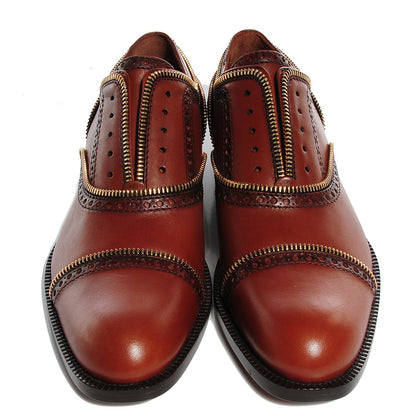 Louis Vuitton Calfskin Tomboy Richelieu Oxford Flats 37.5 Cognac 2 of 8