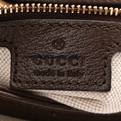 Gucci GG Supreme Monogram Textured Dollar Calfskin Web Medium Blondie Top Handle Shoulder Flap Bag Beige Ebony New Acero 6 of 10