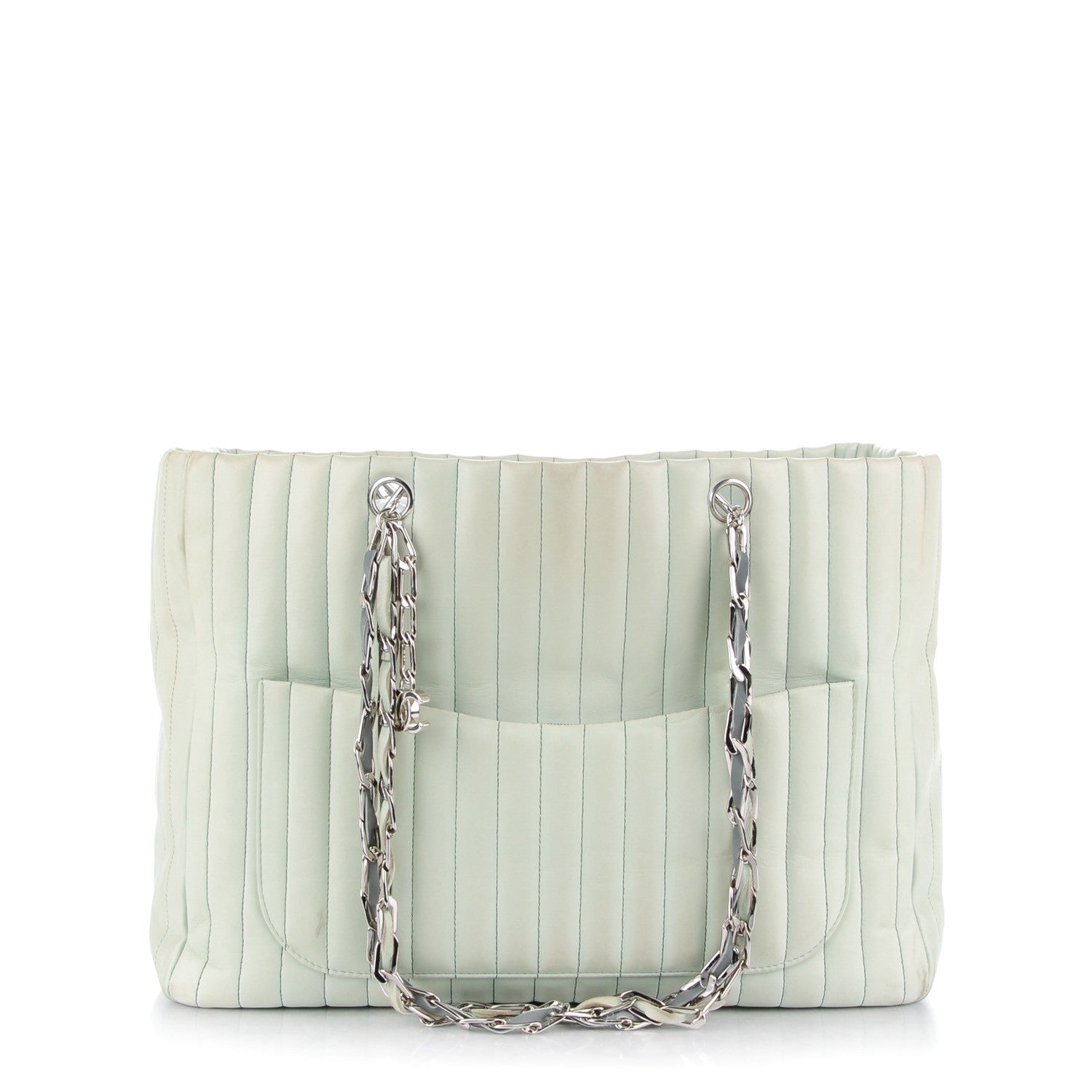 Chanel Lambskin Vertical Quilted Large Mademoiselle Tote Light Green 1 of 16