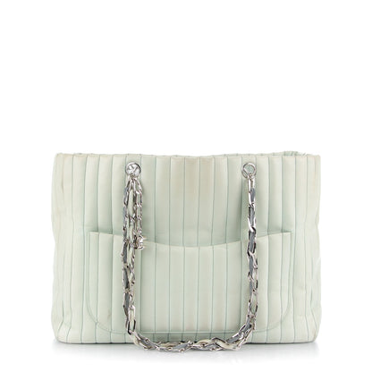 Chanel Lambskin Vertical Quilted Large Mademoiselle Tote Light Green 1 of 16