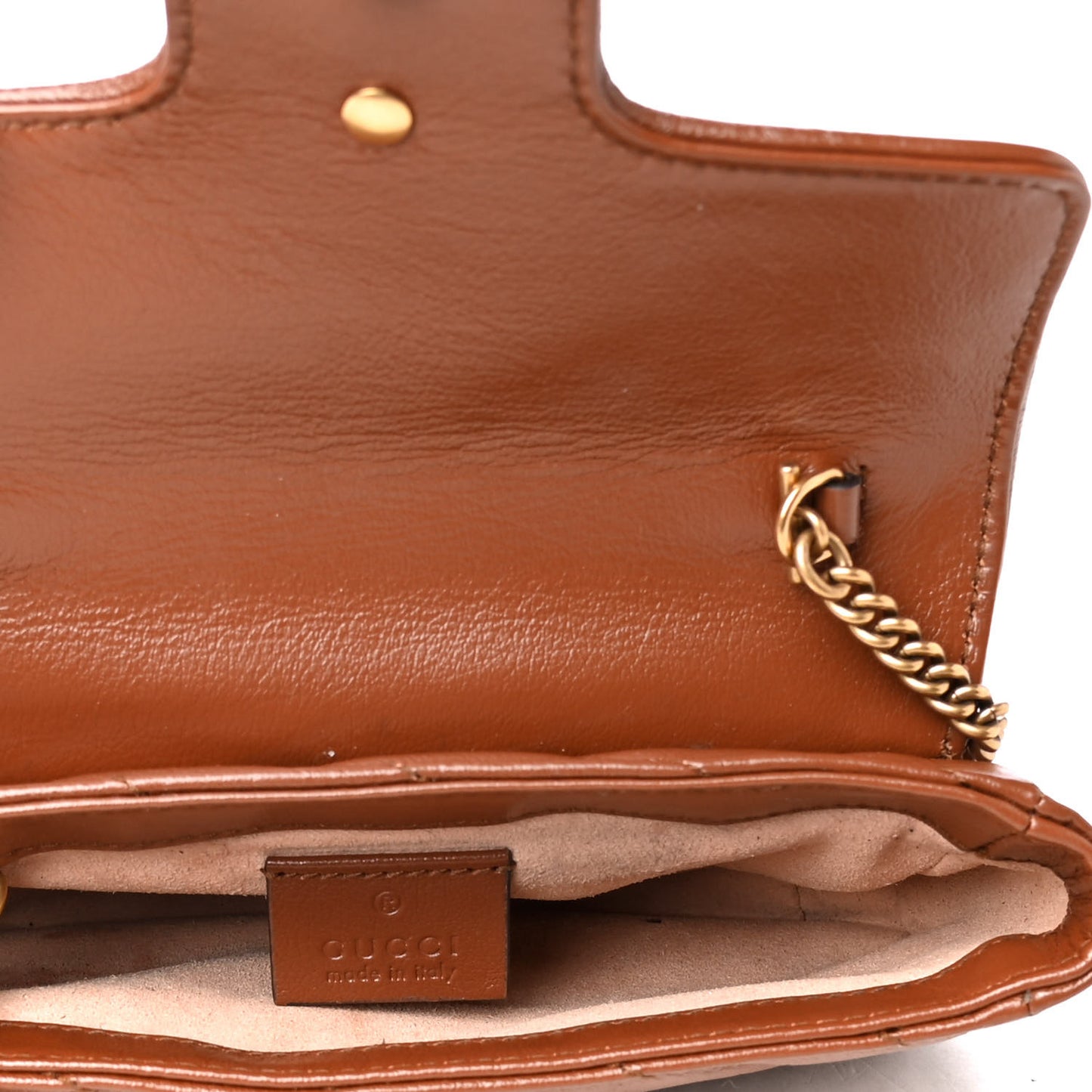 Azalea Calfskin Matelasse Diagonal Super Mini GG Marmont Shoulder Bag Cuir