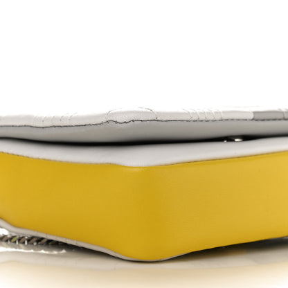 Burberry Lambskin Quilted Mini Lola Bag White Grey Yellow 8 of 9