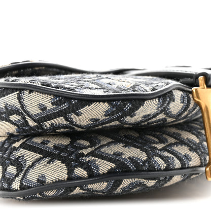 Christian Dior Oblique Mini Saddle Bag Blue 8 of 10