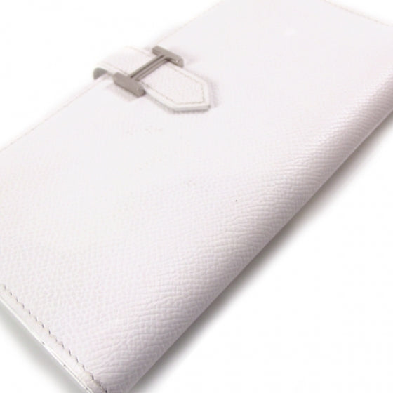 Epsom Leather Bearn Bi-Fold Wallet White