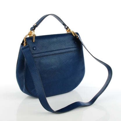 Chloe Grained Lambskin Large Drew Shoulder Bag Factory Blue 3 of 7