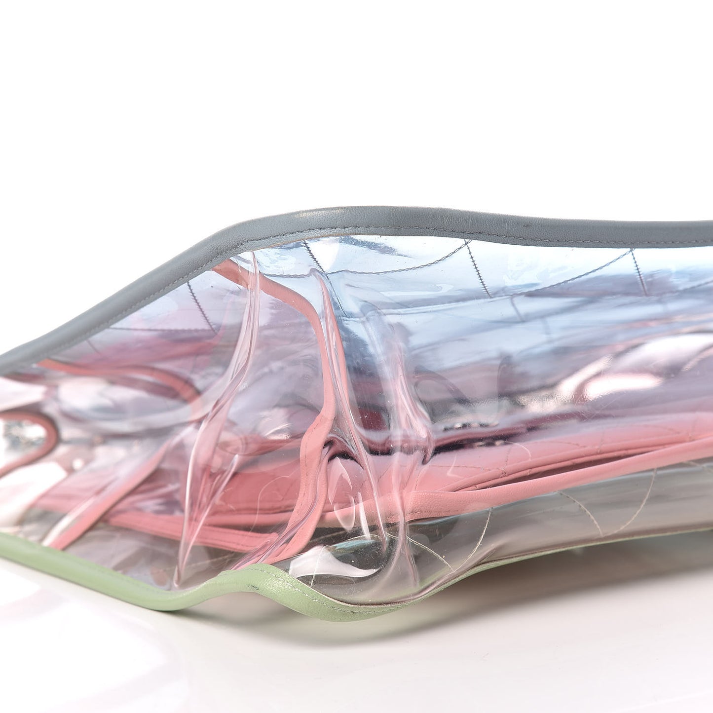 Lambskin PVC Quilted Medium Coco Splash Shopping Bag Blue Green Pink