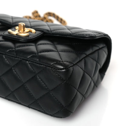 Chanel Lambskin Enamel Quilted Mini Flap Black 9 of 9