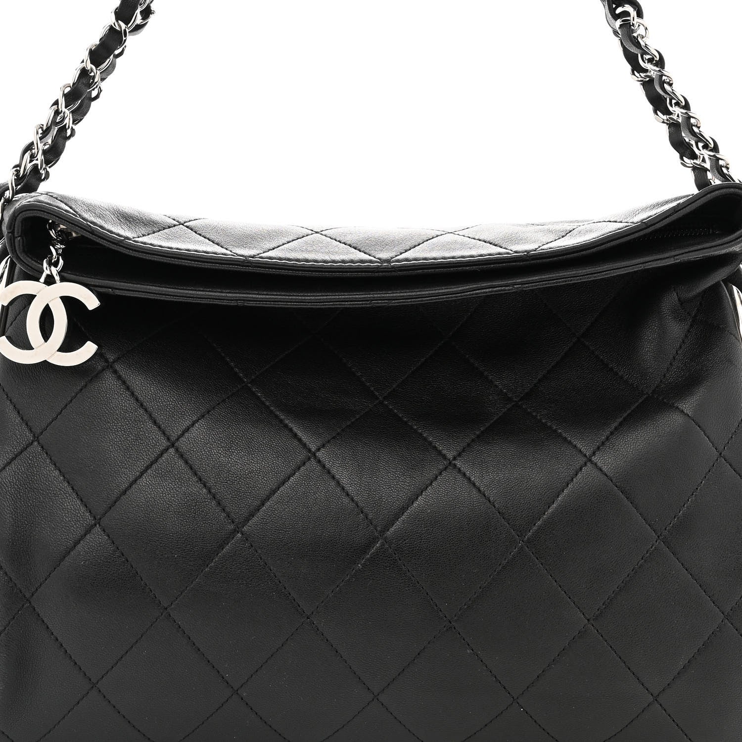 Chanel Lambskin Stitched Medium Ultimate Soft Tote Black 8 of 11