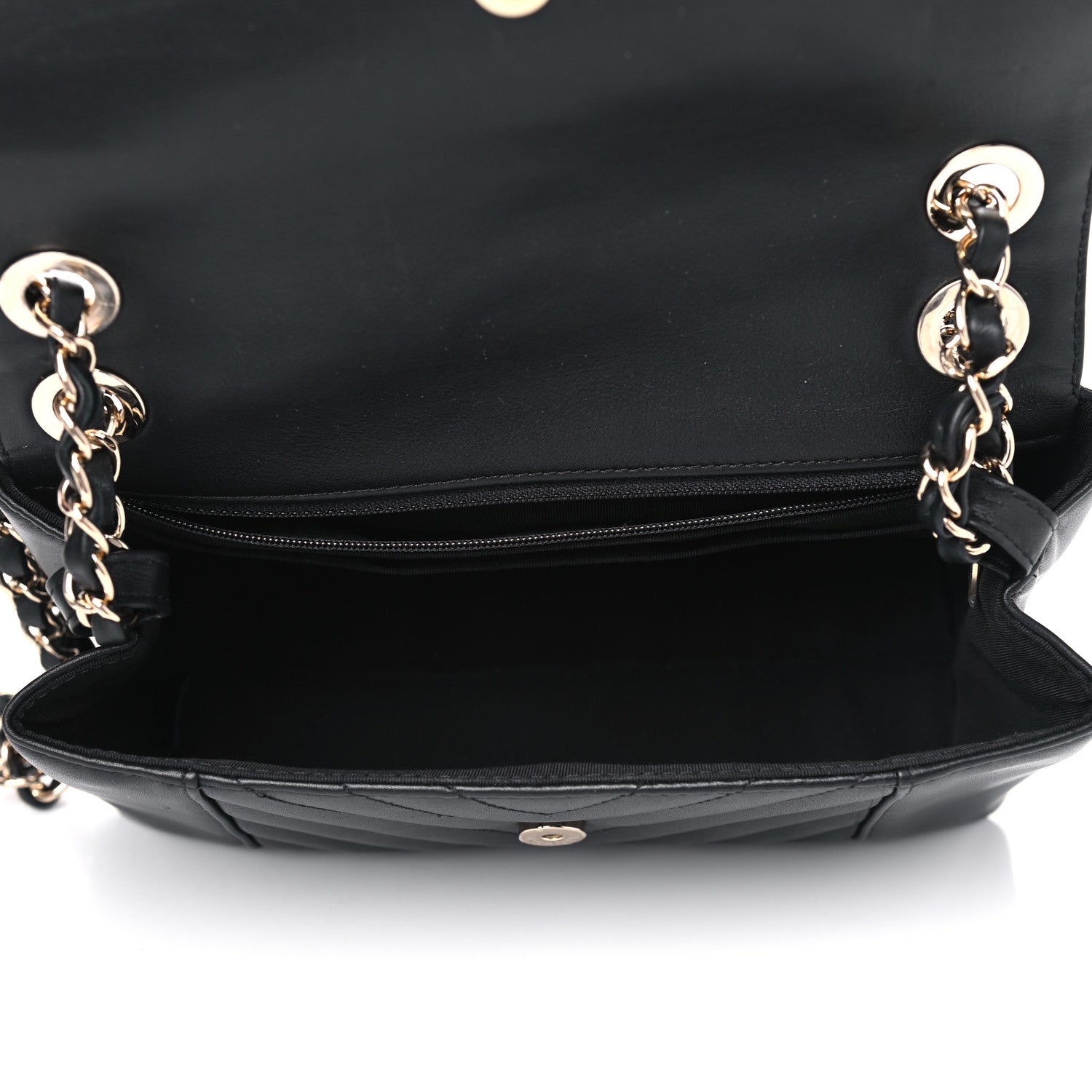 Chanel Calfskin Quilted Medium Daily Chevron Flap Black 4 of 5