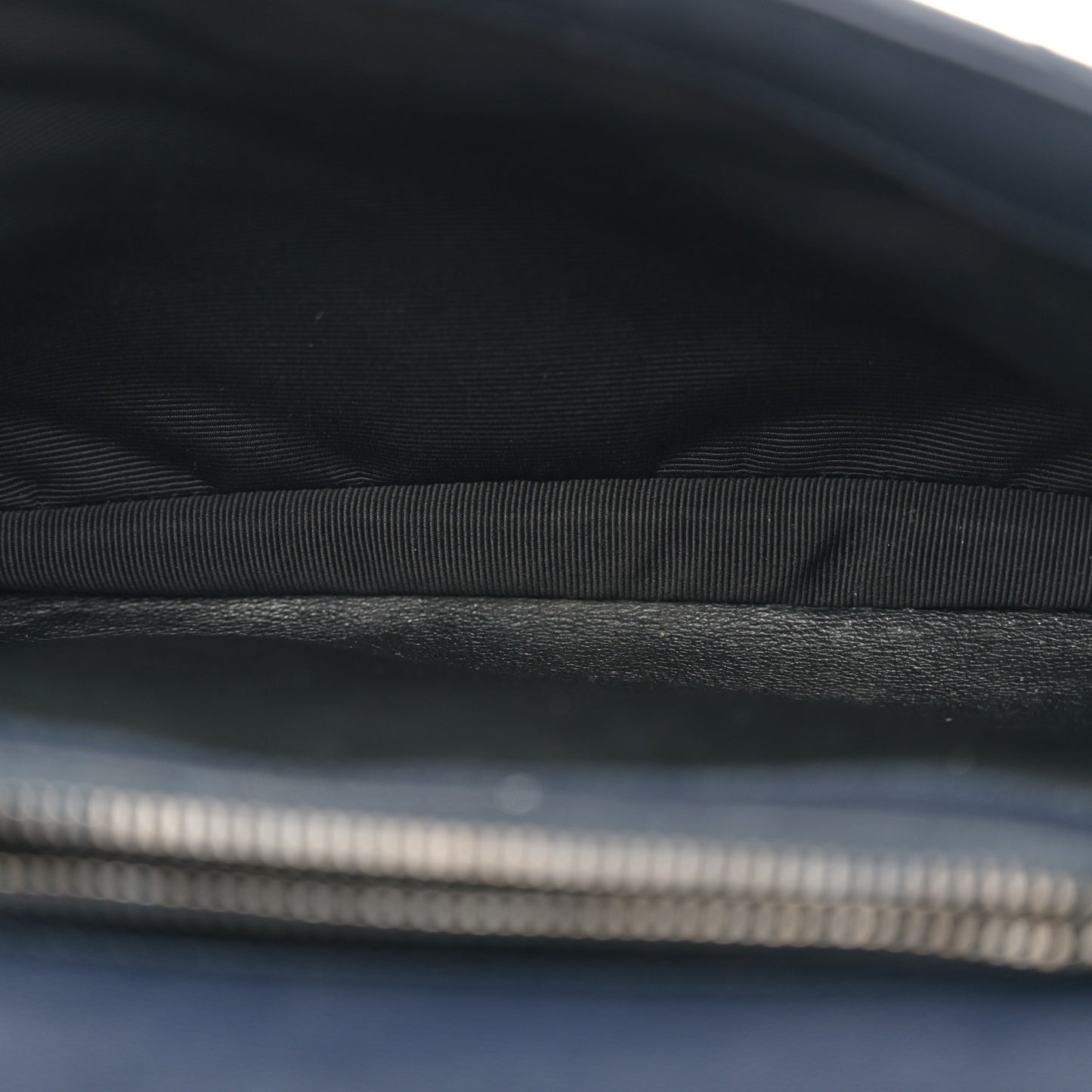 Sheepskin Matelasse Chevron Monogram Medium College Bag Deep Marine