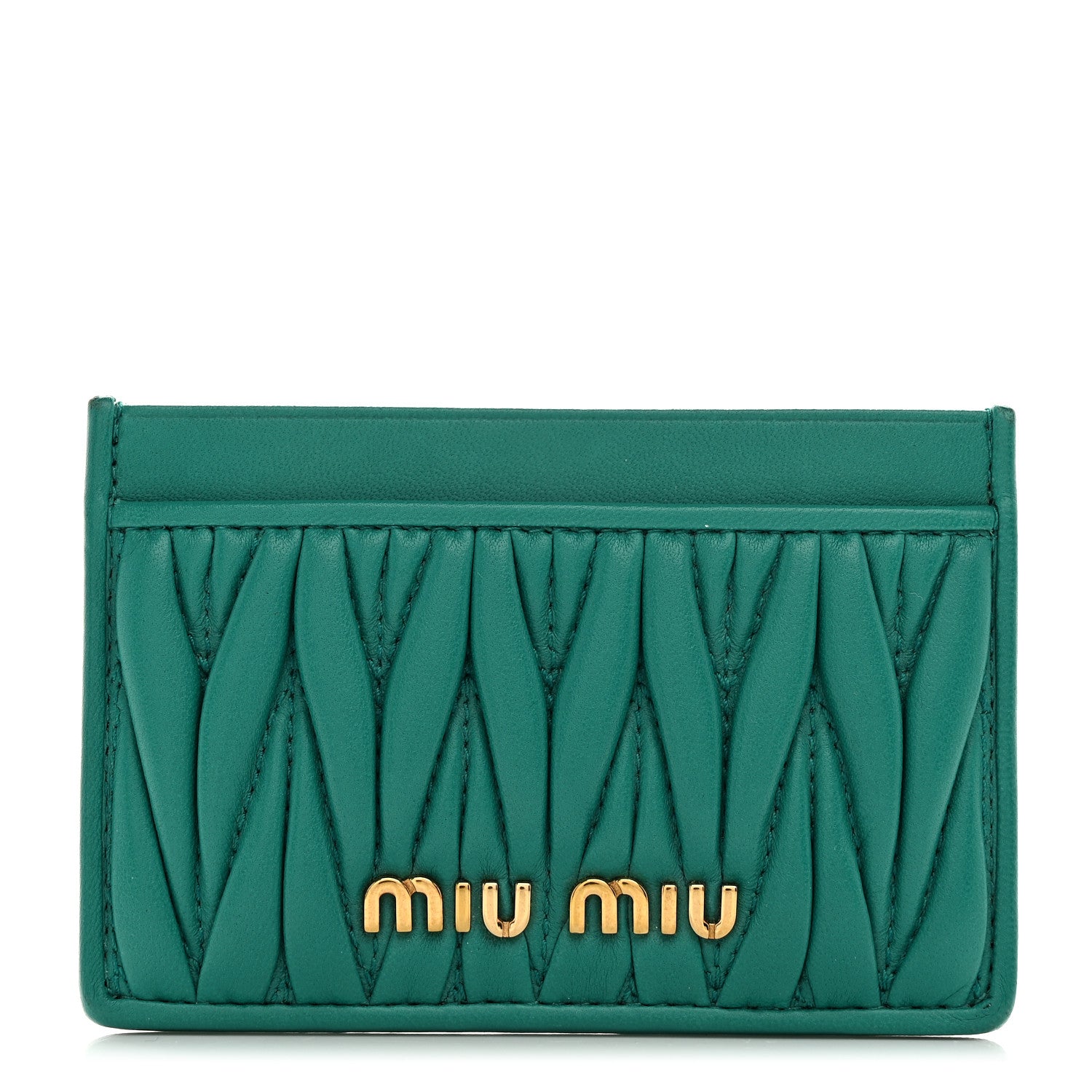 Miu Miu Nappa Matelasse Card Holder Assenzio 1 of 8