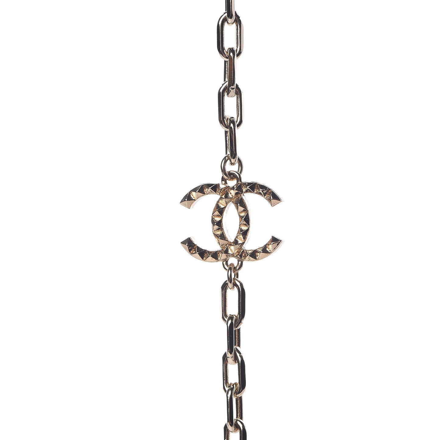 Beaded Star CC Long Necklace Green Gold