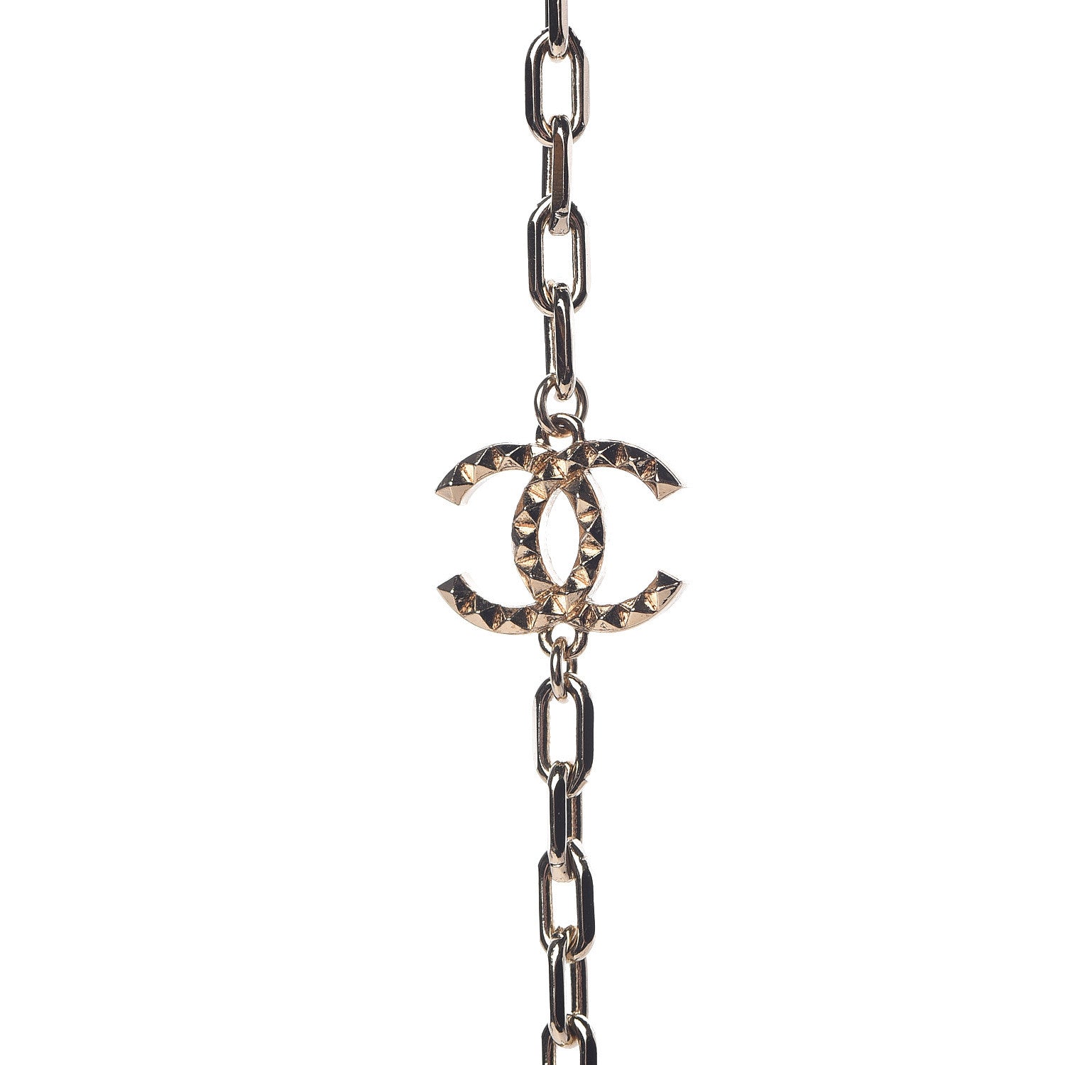 Chanel Beaded Star CC Long Necklace Green Gold 4 of 6