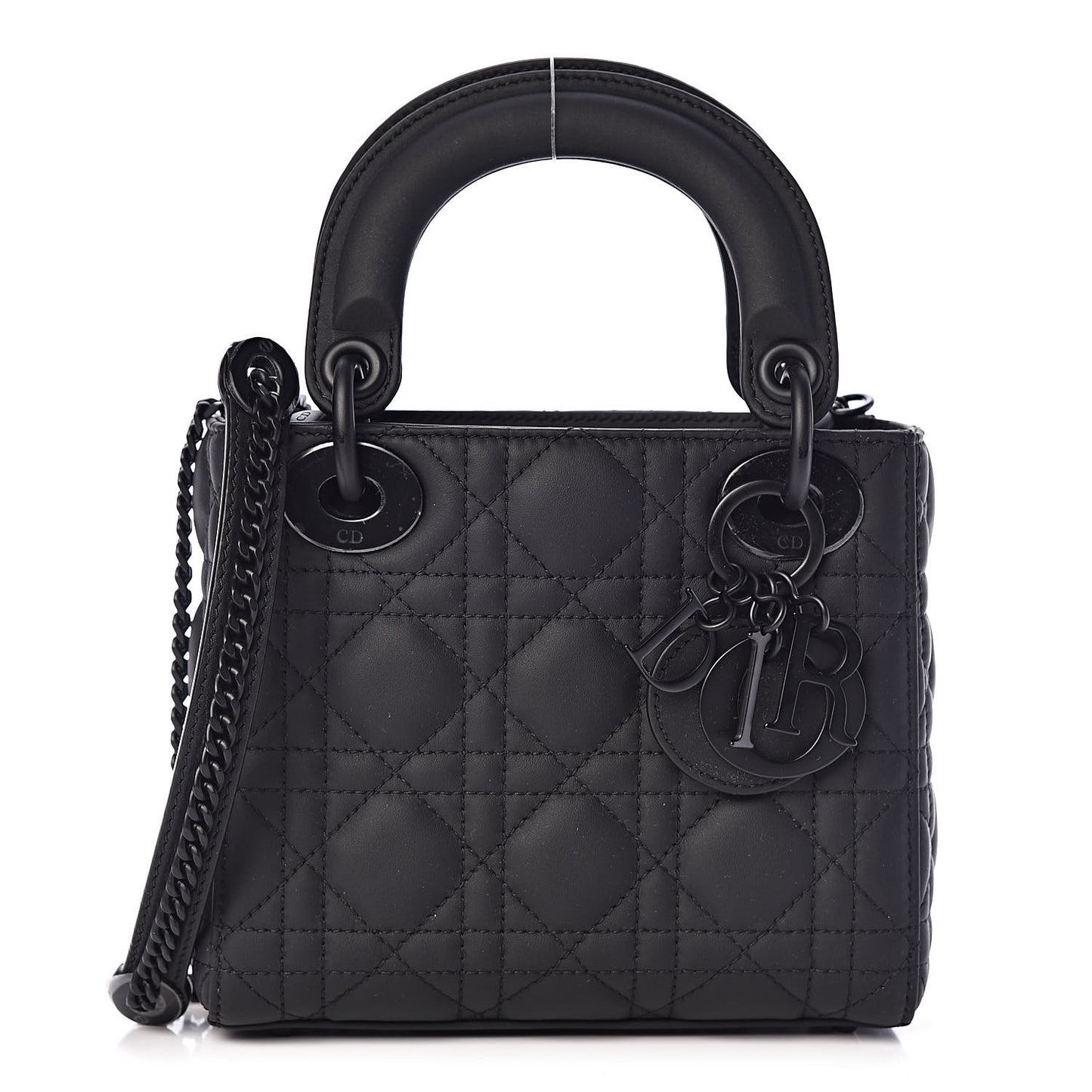 Ultra Matte Calfskin Cannage Mini Lady Dior Black