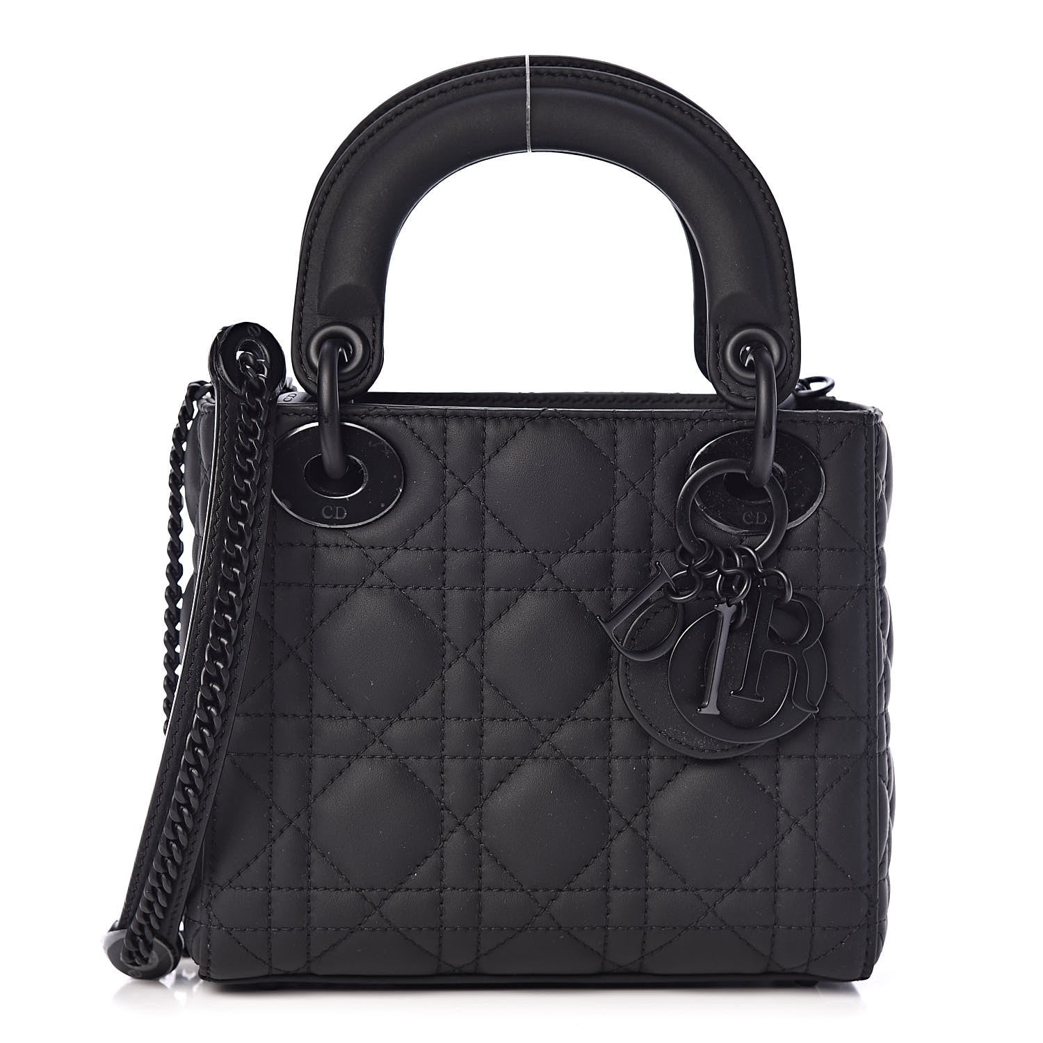 Christian Dior Ultra Matte Calfskin Cannage Mini Lady Dior Black 1 of 11