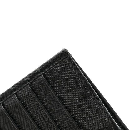 Prada Saffiano Metal Tab Wallet Black 10 of 13