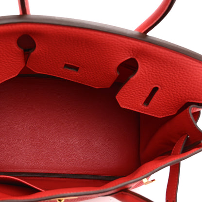 Hermes Taurillon Clemence Birkin 30 Rouge Pivoine 9 of 19
