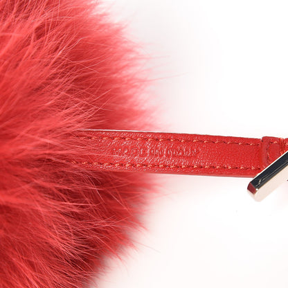 Fendi Fox Fur Shiny Nappa Bi-Color N ABCharm Bag Charm Rosso Chiaro Lago Strawberry 3 of 4