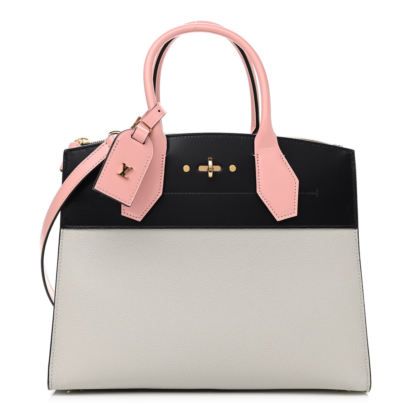 Calfskin City Steamer MM Gris Antartica Navy Rose Doux