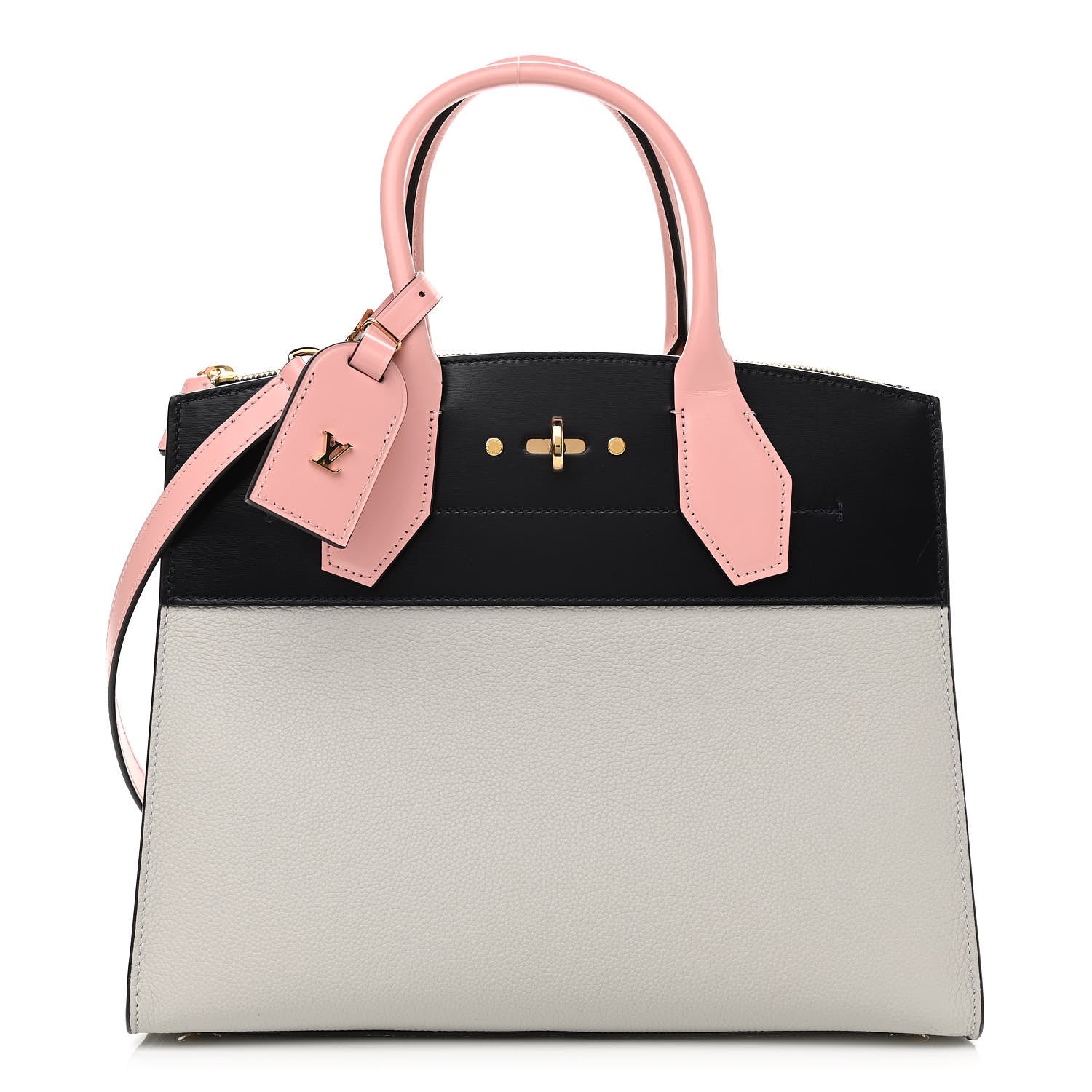 Louis Vuitton Calfskin City Steamer MM Gris Antartica Navy Rose Doux 1 of 9