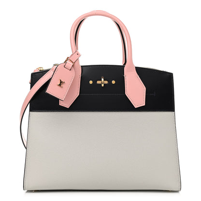 Louis Vuitton Calfskin City Steamer MM Gris Antartica Navy Rose Doux 1 of 9