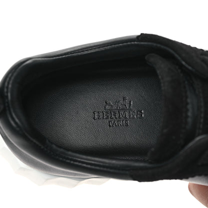 Hermes Goatskin Suede Goatskin Bouncing Sneakers 37 Black 7 of 8