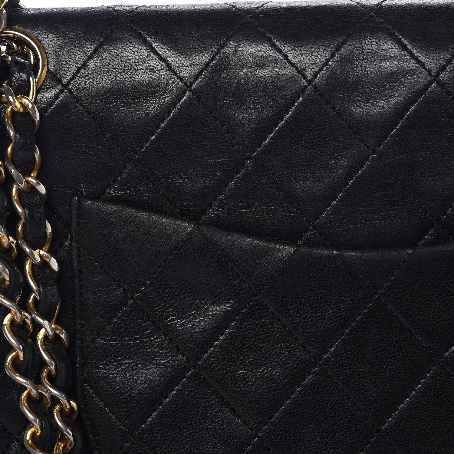 Chanel Lambskin Quilted Medium Double Flap Black 16 of 17