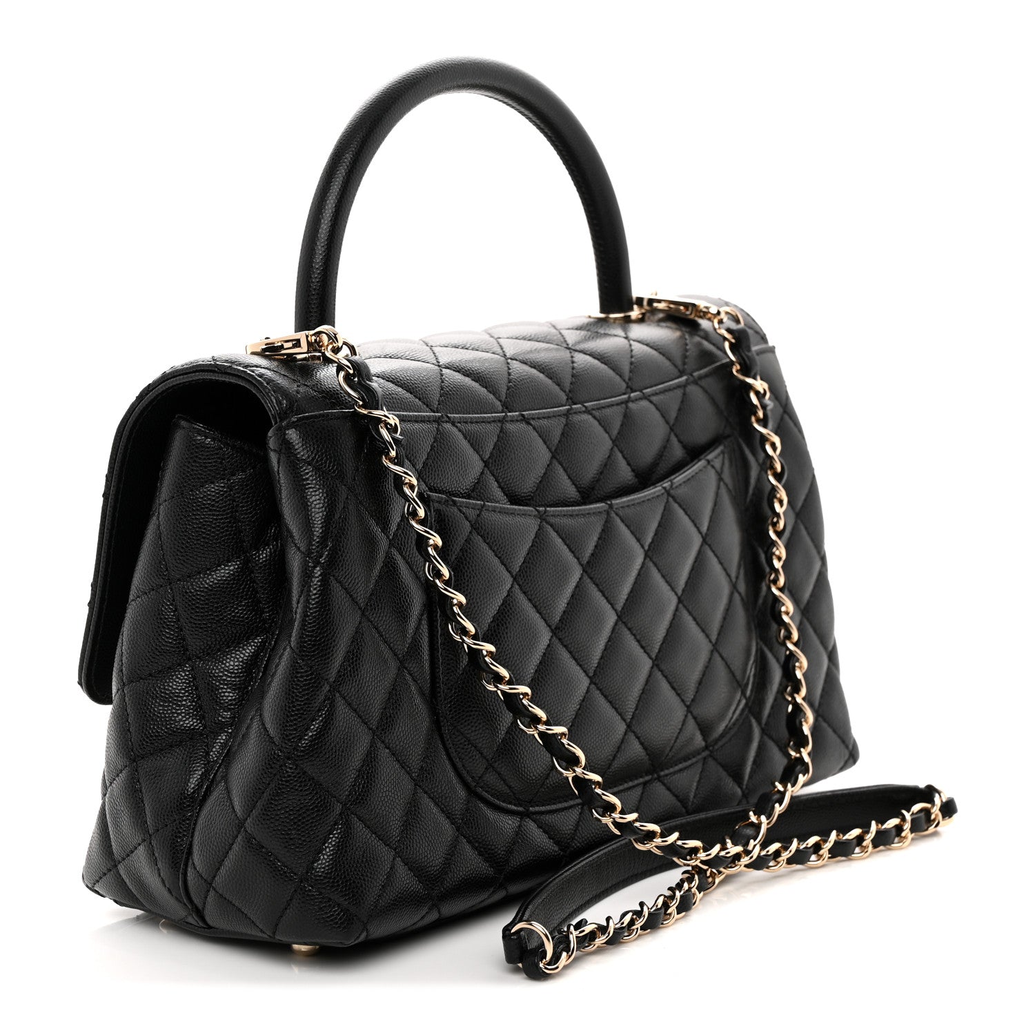 Chanel Caviar Quilted Small Coco Handle Flap Black 3 of 12