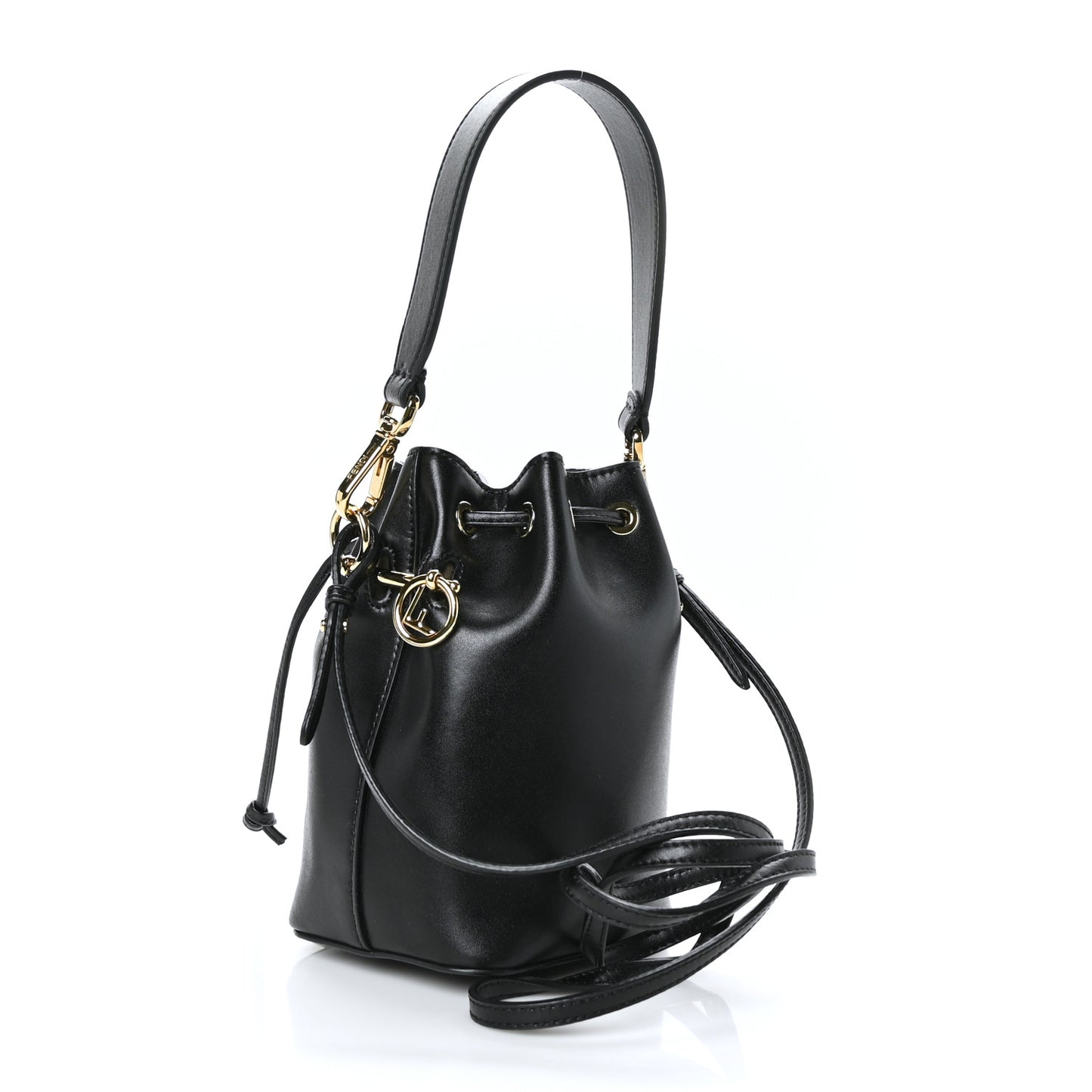 Vitello Liberty Lucido F is Fendi Mini Mon Tresor Bucket Bag Black