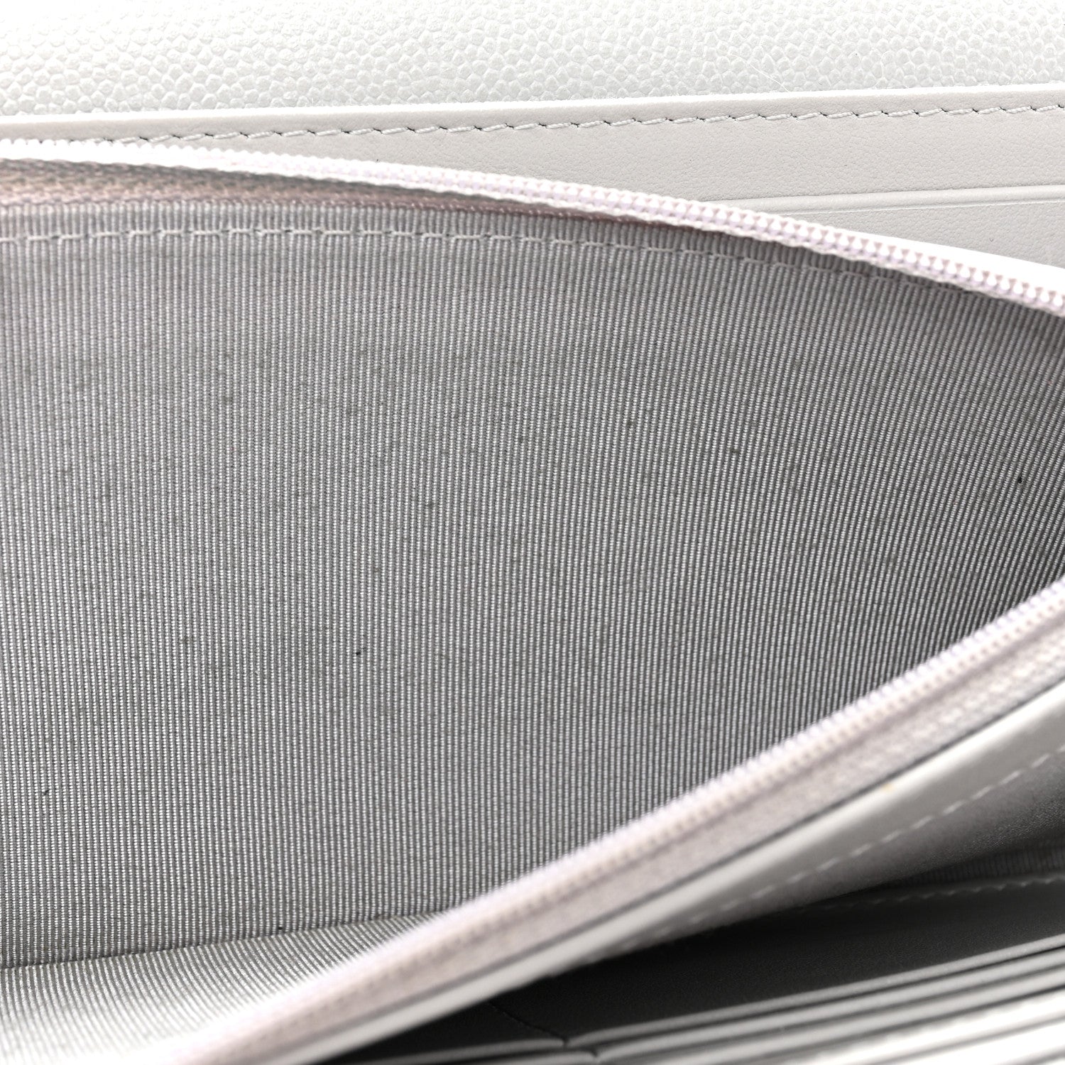 Chanel Caviar Quilted Large Gusset Flap Wallet Grey 18 of 19