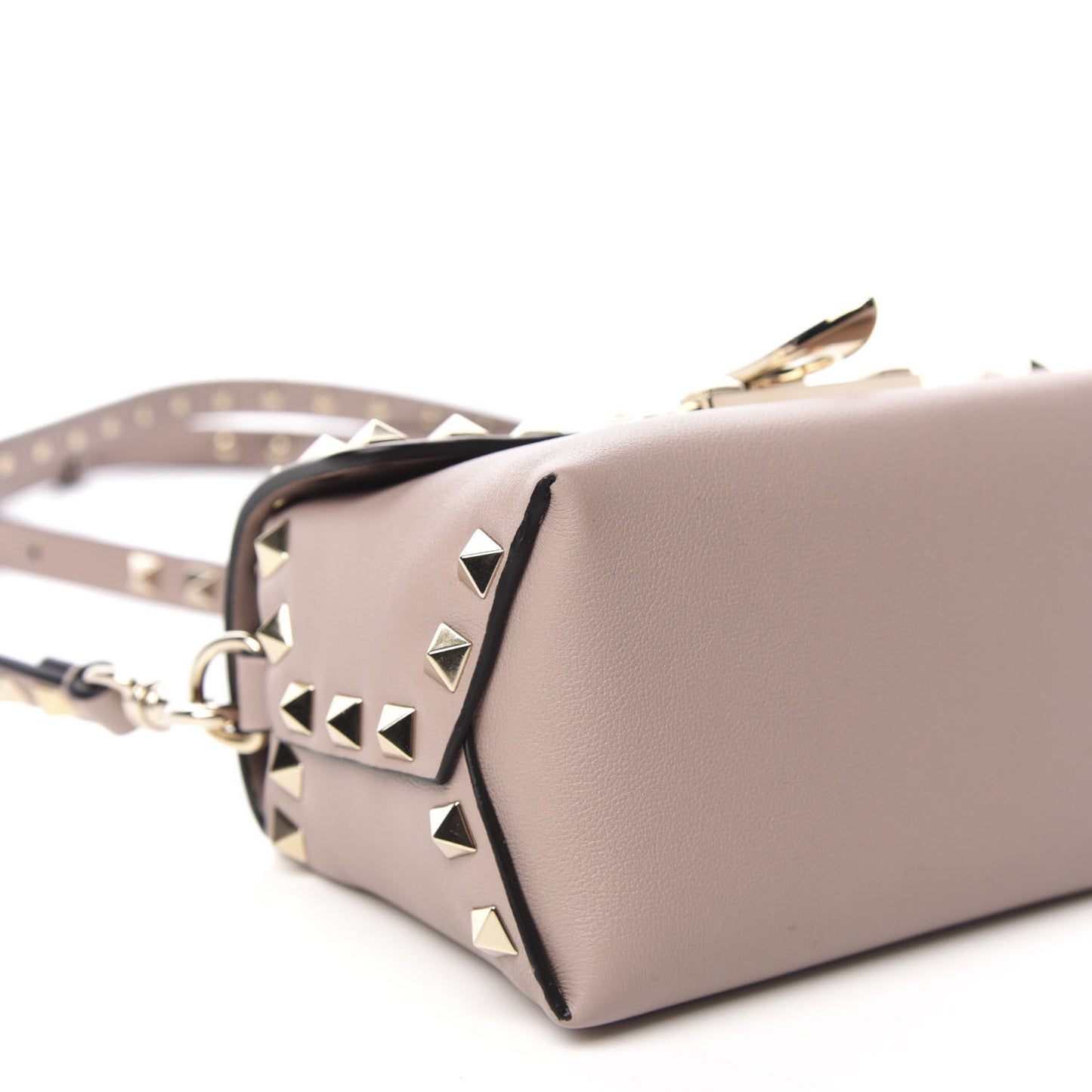 Calfskin Mini Rockstud Crossbody Bag Poudre