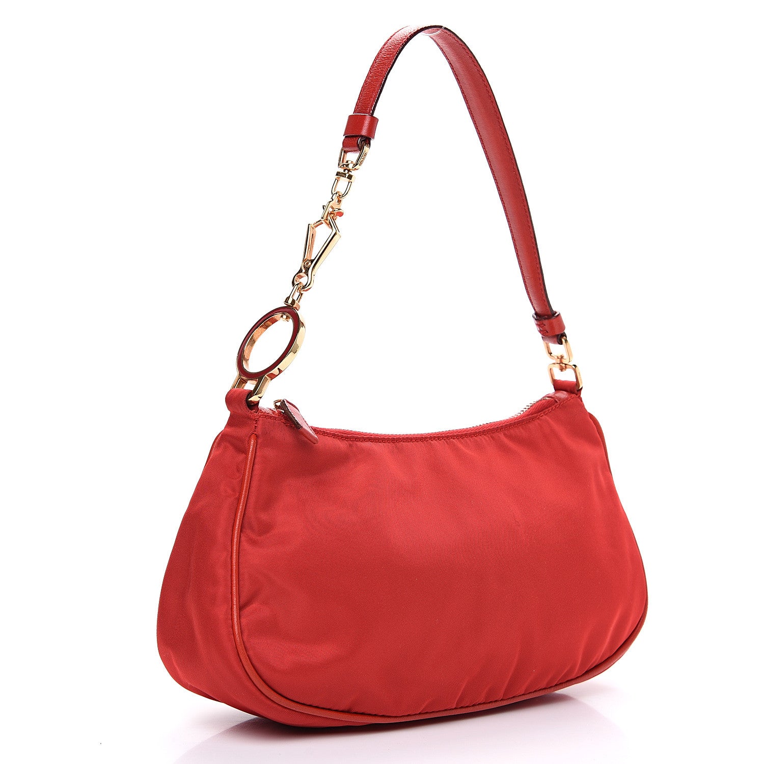 Prada Tessuto Nylon Shoulder Bag Rosso 2 of 8