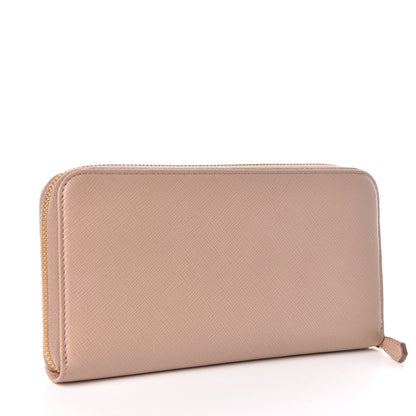 Prada Saffiano Metal Zip Around Wallet Cipria 3 of 8