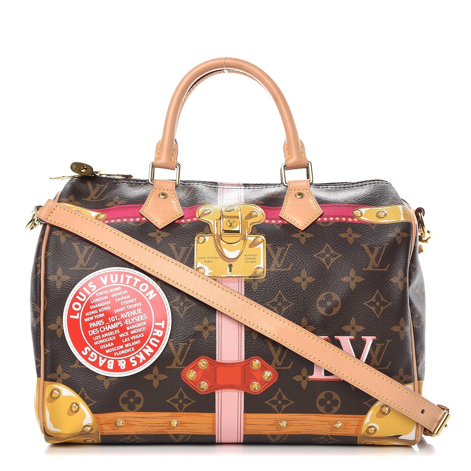Louis Vuitton Monogram Summer Trunks Speedy Bandouliere 30 1 of 12