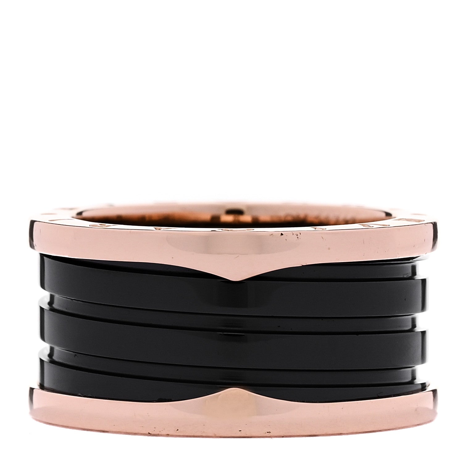 Bulgari 18K Rose Gold Black Ceramic B.Zero1 Four-Band Ring 61 9.5 3 of 6