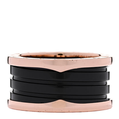 Bulgari 18K Rose Gold Black Ceramic B.Zero1 Four-Band Ring 61 9.5 3 of 6