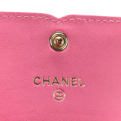 Chanel Caviar Quilted Filigree Flap Card Holder Pink Blue Green 6 of 9
