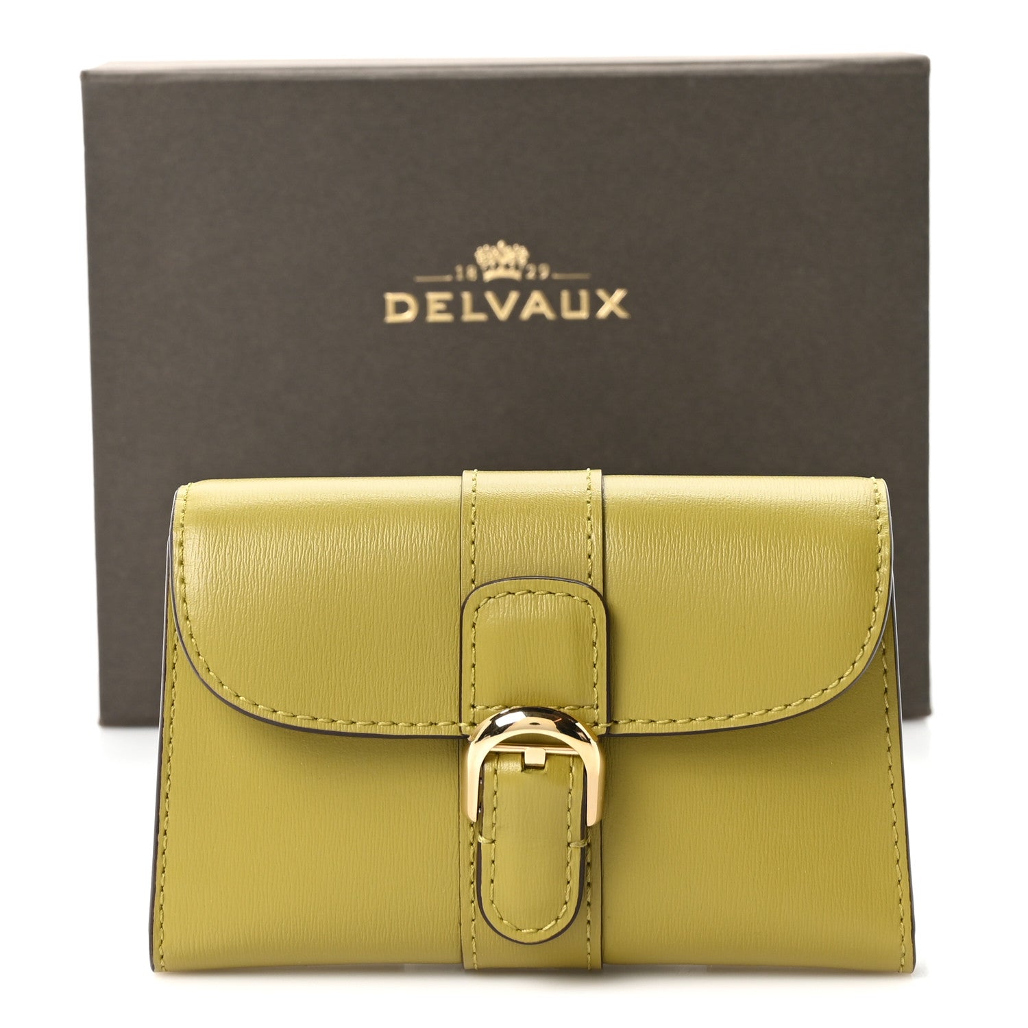 Delvaux Box Calfskin Brillant Card Holder Kiwi 1889636 – FASHIONPHILE