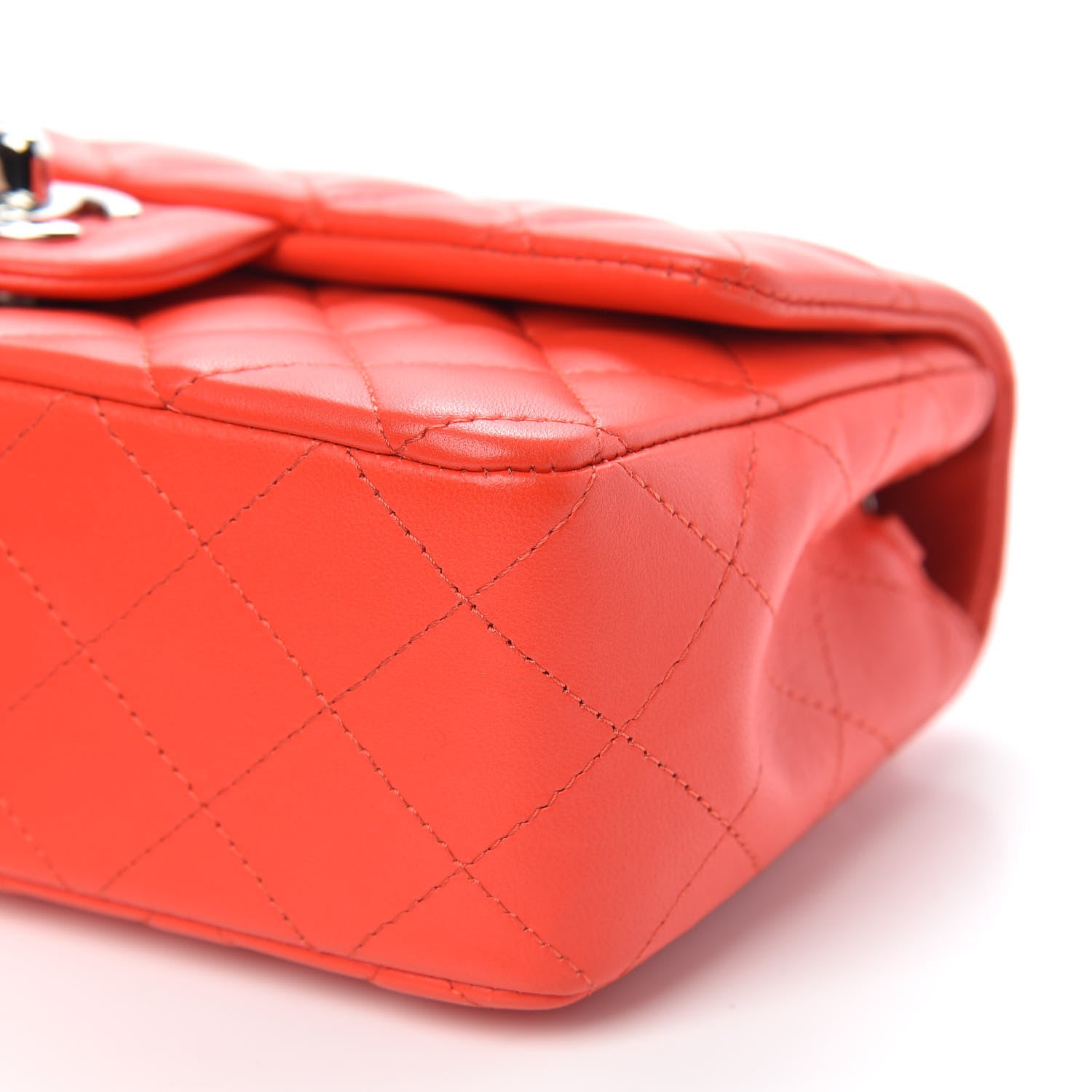 Chanel Lambskin Quilted Mini Rectangular Flap Red 9 of 10
