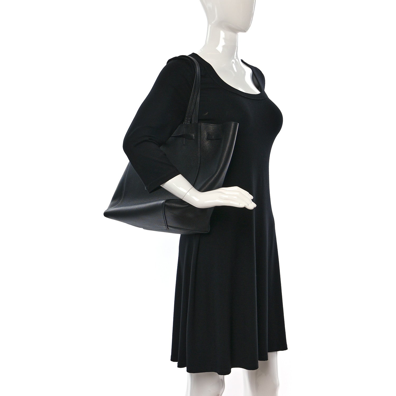 Celine Soft Grained Calfskin Small Belt Cabas Phantom Black 2 of 11