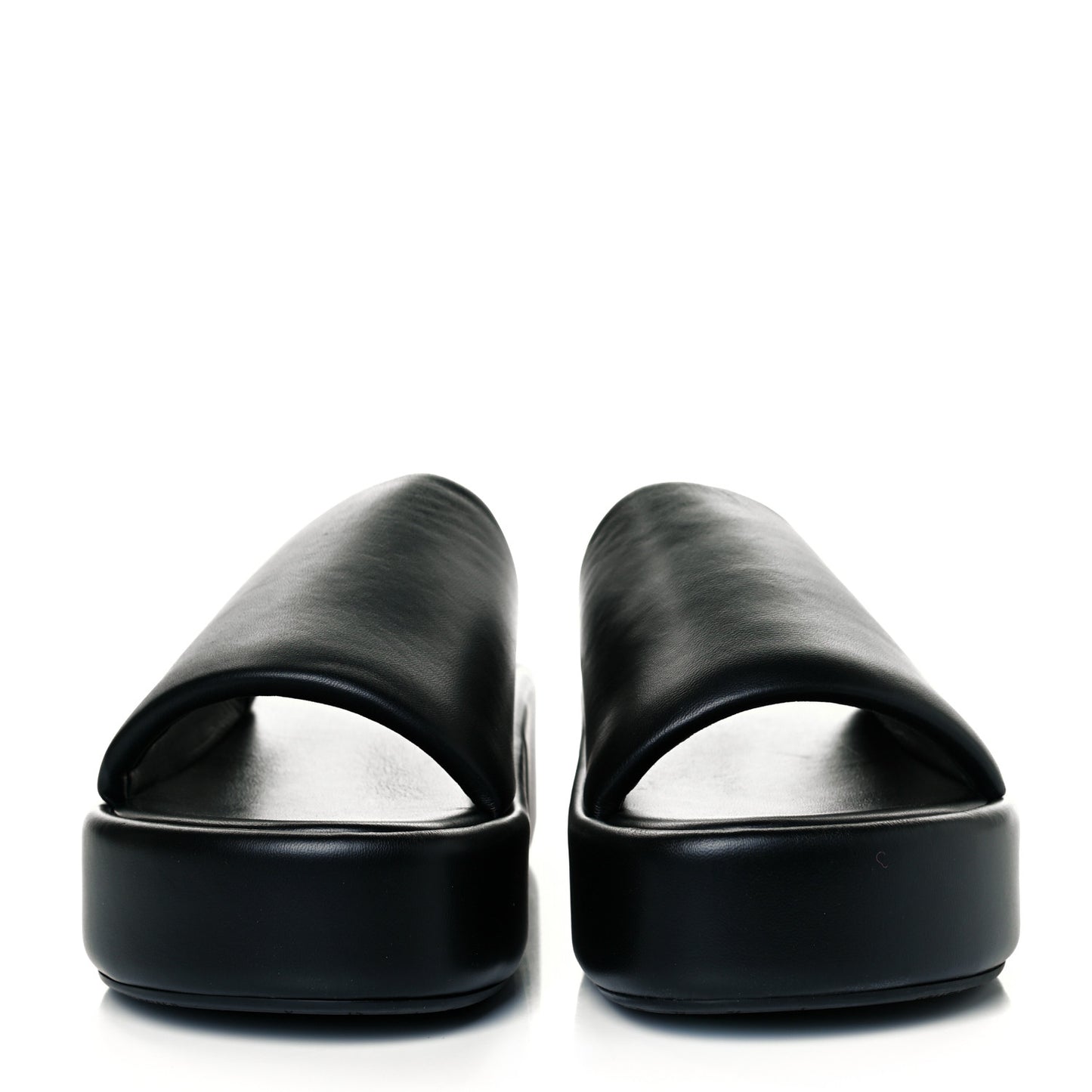 Smooth Nappa Logo Rise Platform Sandals 41 Black White