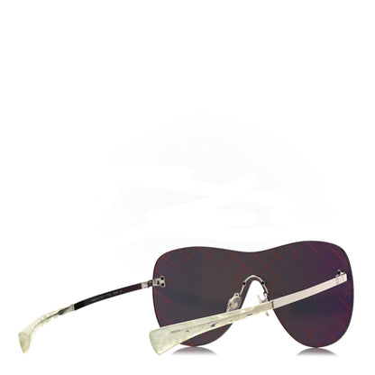 Chanel Shield Runway Sunglasses 71158 Silver Red 4 of 8