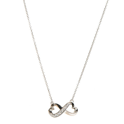 Tiffany 18K White Gold Diamond Paloma Picasso Double Loving Heart Necklace 1 of 5
