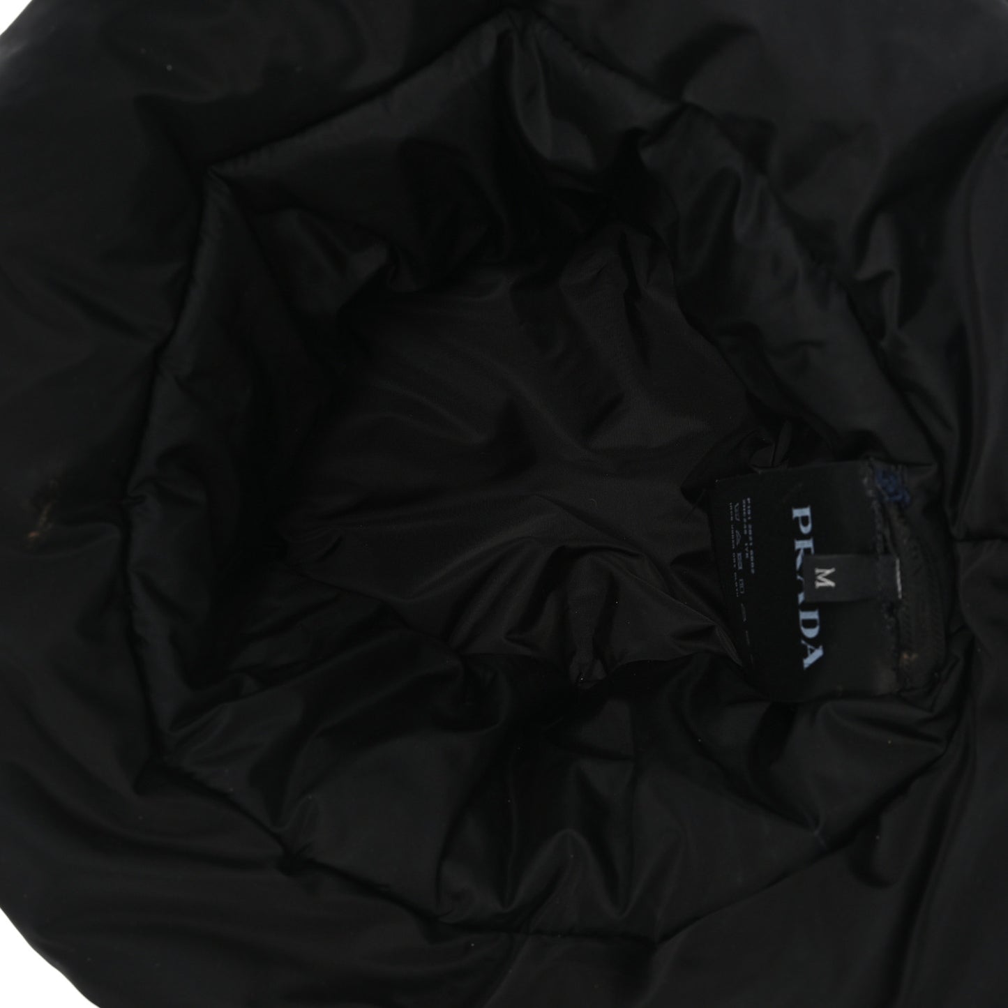 Re-Nylon Metal Triangle Logo Padded Bucket Hat M Black