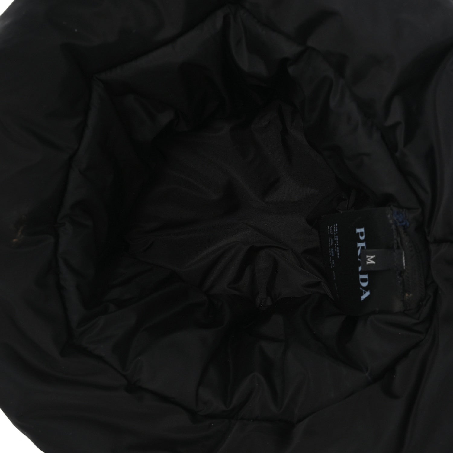 Prada Re-Nylon Metal Triangle Logo Padded Bucket Hat M Black 8 of 10