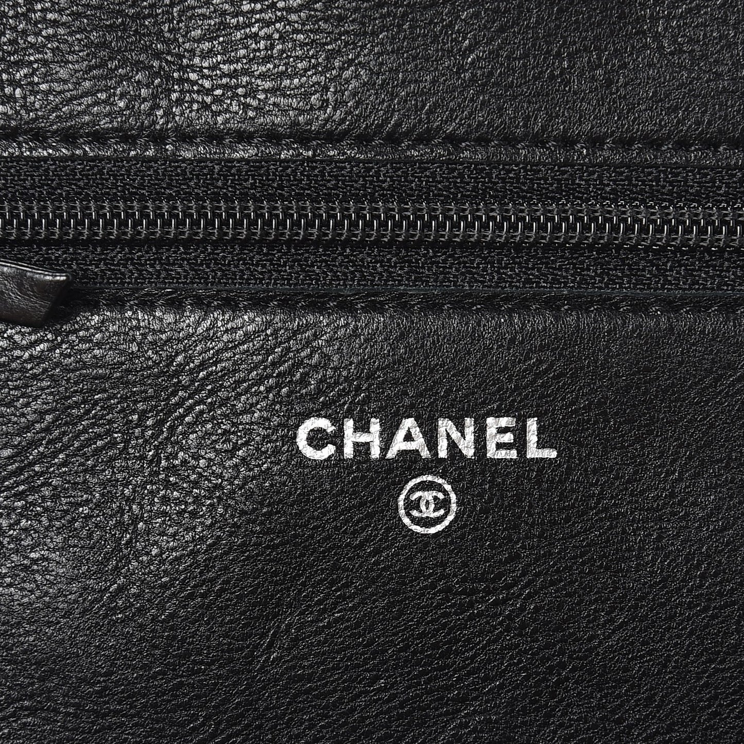 Calfskin Quilted Chain Around Boy Wallet On Chain WOC Black