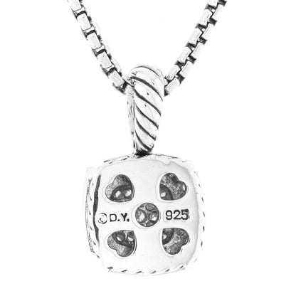 David Yurman Sterling Silver Diamond Pave 7mm Petite Albion Pendant Necklace 4 of 7