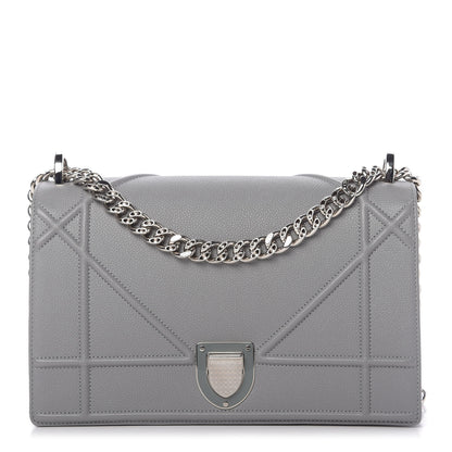 Christian Dior Grained Calfskin Medium Diorama Flap Bag Gris 1 of 11