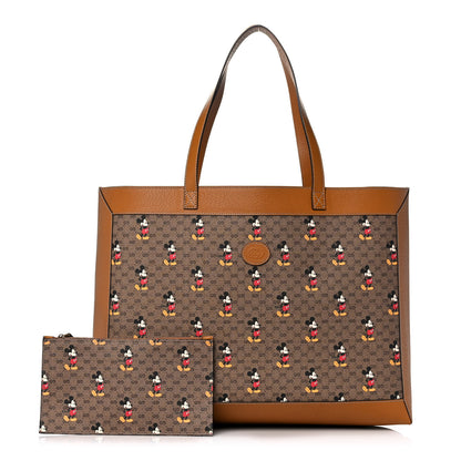 Gucci X DISNEY Mini Vintage GG Supreme Monogram Mickey Mouse Large Shopping Tote Beige Vintage Sun Oil 1 of 14